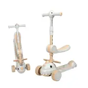 Foldable Kids Scooter Flip-able Seat Beige