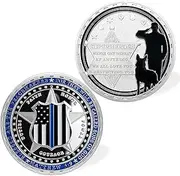 Police Dog K9 Challenge Coin Thin Blue Line Police Officer Military Coin