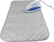Portable Iron Anywhere Travel Ironing Mat/Pad Soft Thicken Sponge Folding Roll Up Table Top Surface Sheet Heat Resistant Ironing Cloth Blanket (55 x 120cm)