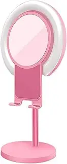 Ring Light Desktop Makeup Lig ng with Stand Big Mirror and Cellphone Holder Soft Beauty Light Effect Ringlight for Selfie Video ing Live Fill Light + Mirror Bracket Cherry Blossom po er One Size