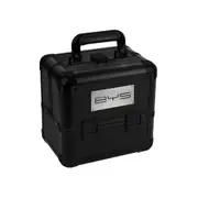BYS Makeup Train Case Small Matte Black W Black Trim