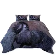 Mythos the Handsome Black Horse Coverlet