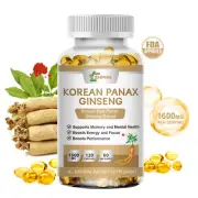 KOREAN RED PANAX GINSENG EXTRACT Ginsenosides 120 Capsules 1600mg High Dosage