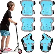 Protective Gear Set for Kids - Kid Elbow and Knee Pads Set | Adjustable Secure Flexible Skateboard Guards for Scooter Cycling Youth Girls Skating Boys