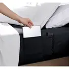 Twin Size Microfiber Fitted Sheet with 8 In. Double Storage Pockets, Black