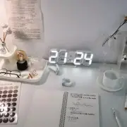 3D LED Digital Alarm Clock Wall Clock Times Date Temperature Suitable for Home.
