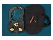 Lyre Harp 10 Metal String 100% Rose Wood Handmade Lyre Harp Available with Bag