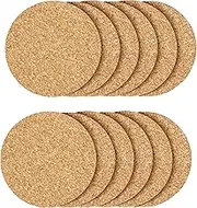 12 Pcs Cork Coaster for Drink, Absorbent Heat Resistant Reusable Tea or Coffee Coaster, Blank Coasters for Crafts,Warm Gifts Cork Coasters for Relatives and Friends.