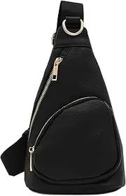 [FashionPuzzle] Lightweight Small Triangle Pebbled Soft PU Leather Sling Crossbody Bag