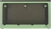 [Stacked] Storage Bins Stackable with Lids Handle Collapsible Clothes Organiser Container Plastic Toy Book Camping Boxes with Wheel 5 Sides Open 124L Green
