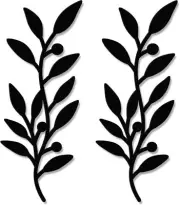 Zzbakress 2 Pieces Wooden Vine Olive Branch Leaf Wall Black