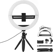 KUIKUI Foldable Fill Light LED Ring Light for Selfies and Videos Adjustable Color Temperature, USB Interface, and Mobile Phone Tripod Compatibility