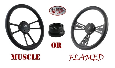 14" Black Flame Or Muscle Style Wheel, Black Vinyl For 1970 - 1973 Chevy Trucks (for: Chevrolet)