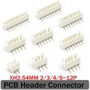 XH 2.54mm 0.1" JST Right Angle 90°PCB Header And Plug Connector 2/3/4/5~10 Pin