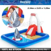 ​Bestway Inflatable shark Lifeguard Tower Play Center Pool With Slide Set AU