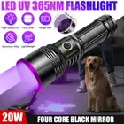 UV Ultraviolet Light 20W 365nm LED Flashlight BlackLight Inspection Lamp Torch