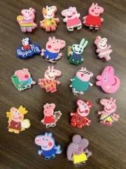 18 pc Peppa Pig shoe charms Croc Jibbitz New in Pkg