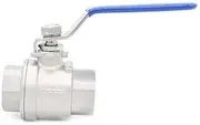 Stainless Steel Female Ball Valve, 1pcs Stainless Steel SS 2P Full Port Ball Valve with Vinyl Handle Thread Valves BSPT Female, for CNC Machine Tools(DN25)
