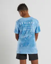 [Skylark] Skylark Boys' Fracture T-Shirt in Light Blue Mottle Size 10 10 Light Blue Mottle