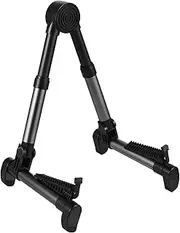 Adjustable Folding Instrument Stand for Guitar Ukulele Violin Bass Classic Folk Electric Guitars Foldable Stand Holder A-Frame Bracket Universal Compact Space-Saving Dark Gray One Size