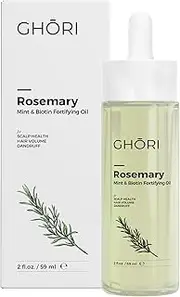 [GHORI] Rosemary Mint & Biotin Hair Oil For Hair Growth & Healthy Scalp, Pure Essential Oil for Hair Nourishing & Volumizing, Hair Strengthening Oil 2 Fl.oz.(59ml)