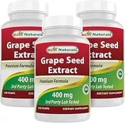 Best Naturals Grapeseed Extract 400 mg 120 vcaps (120 Count (Pack of 3))
