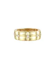 Genevive 14K Over Silver CZ Double Weave Band Ring