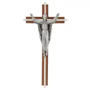 Risen Christ Cross With inlay Size 10 in H 5in Corpus Comes in 2 Piece Gift Box