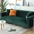 Velvet Plush Sofa Cover Sectional Couch Cover Elastic Slipcover 1/2/3/4 Seater