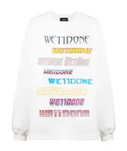 We11done Logo Printed Long-Sleeved Sweatshirt S,XL,L,M White