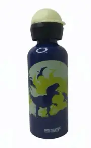 Sigg Kids Glow Moon Dino Water Bottle Blue Green 0.4-Liter (Glows in the Dark)