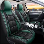 car seat Protector All Inclusive Seat Cover, Full Leather Car Seat Cushion, Single Seat Driver and Passenger Seat Cover Car Seat Covers(Green 2pcs)