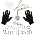 41PCS Professional Body Piercing Tool Kit Ear Nose Navel Nipple Needles Set .yu