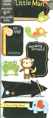 Boy Baby Little Man Monkey Turtle Frog Giraffe Paper House Chalkboard Stickers