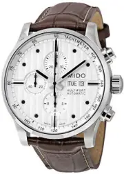 Mido Multifort Chronograph M0056141603100 Automatic Men's Watch – Grey Dial, Lea