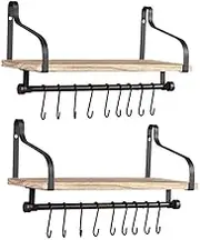 Levede Floating Shelf Brackets Wall Shelves Mount Display Rack Storage Hook 2pcs