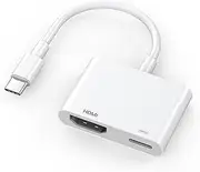 USB C to HDMI Adapter for iPhone 16 to TV, 4K@60Hz [MFi Certified] Type-C to HDMI Adapter with 100W Fast Charging Port for iPhone 16/16 Plus/16 Pro/16 Pro Max/15/15 Pro Max to HDTV Projector Monitor