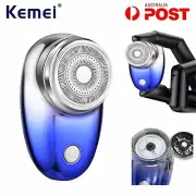 KEMEI Mini Electric Shaver Beard Trimmer Portable USB Waterproof Razor Men AU