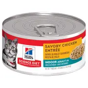 Hill's Science Diet Adult Indoor Savory Chicken Entrée Canned Wet Cat Food - 156g