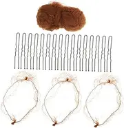GANAZONO 1set Ballet Hair Nets with Clips for Buns Reusable Elastic Mesh Hair Nets for Women for Dance Rehearsals Flight Attendant Styles and Versatile Updos