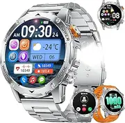 LIGE Smart Watch for Men (Make/Answer Calls) with 1000mAh, 1.75" HD Screen Smartwatch with Flashlight, Heart Rate/SpO2/Sleep Monitor, IP68 Waterproof, 100+ Sports Modes for Android iOS, 3 Straps