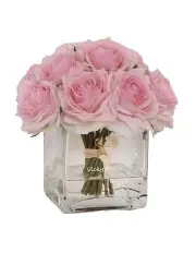 [Vicky Yao] Real Touch Luxury Faux Baby Pink Rose Arrangement with Fake Water