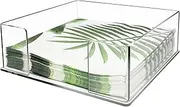 Napkin Holder, Acrylic Luncheon Napkins Holder for Table and Kitchen, Table Top Napkin Holders, Tissue Dispenser, Napkin Tray for for Bathroom, Kitchen, Parties, Weddings, Events 7 x 7 inches