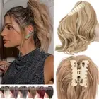 Messy Ponytail Bun Updo Claw On Pony Tail Short Clip In Hair Extensions Curly AU