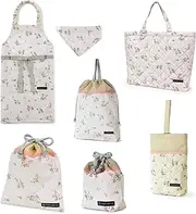 COLORFUL CANDY STYLE NT506000 Kindergarten Entrance 6-Piece Set, Water Repellent Type, Lesson Bag, Quilting, Gusset, Shoe Case, Drawstring Clothes, Gymnastics Clothing Bag, Lunch Bag, Cup Bag, Small