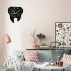 Creative Teeth Mirror Wall Clock Stylish Quartz Scanning Silent Movement