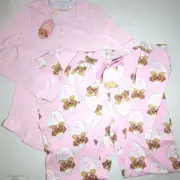 PETER ALEXANDER Women's Long Sleeve PJs Pyjamas Set Pug Dog BNWT XS Pink Cotton