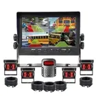 7'' Quad Monitor DVR BSD 4x AHD 1080P Rear View Reversing Camera Sound Alarm Rv