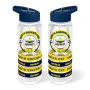 North Queensland Cowboys NRL Tritan Drink Bottle with Wrist Bands