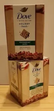 Dove Ltd Edition Lot of 2 Holiday Treats Peppermint Bark Beauty Bar Soap-4 bars